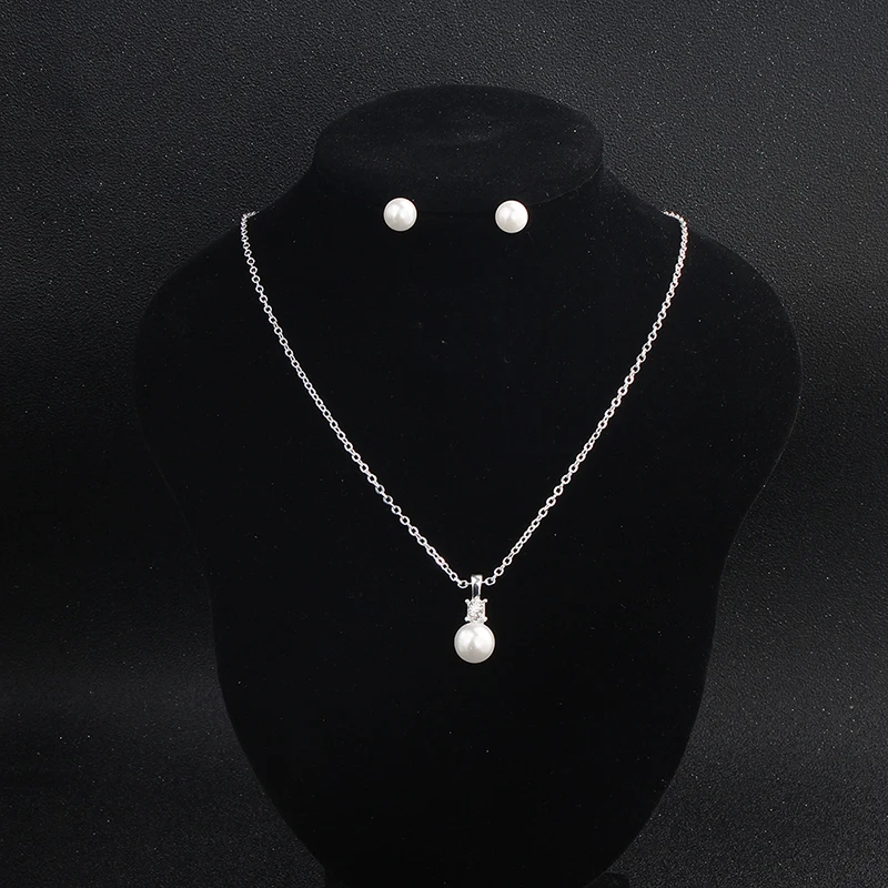 Набор свадебных ювелирных изделий для женщин ожерелье серьги простая Подвеска