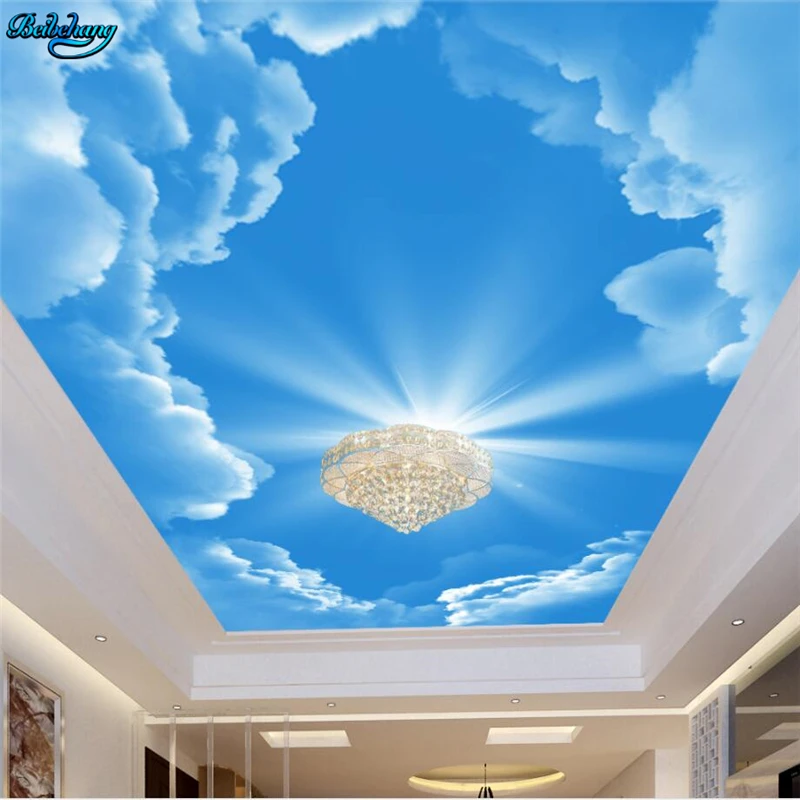 Большие пользовательские обои beibehang HD атмосфера эстетическое голубое небо белое