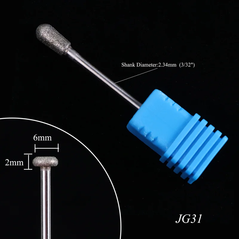JG31 1 шт., электрическая дрель для ногтей, алмазные сверла с острым концом 3/32 дюйма, кутикула для маникюра, педикюра, аксессуары для дизайна ногтей, сверло CHJG18-31 - Цвет: JG31
