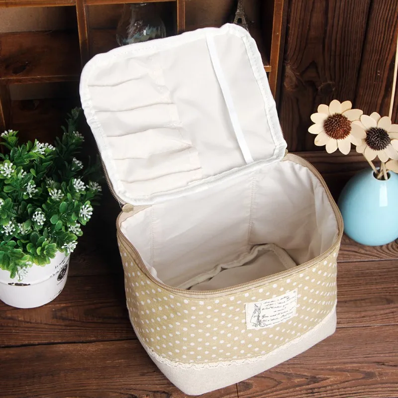 

Portable Thermal Lunch Bag Dot Floral Waterproof Picnic Lunch Box Tote Bag Folding Reusable Insulated Cooler Bag Travel Food Bag