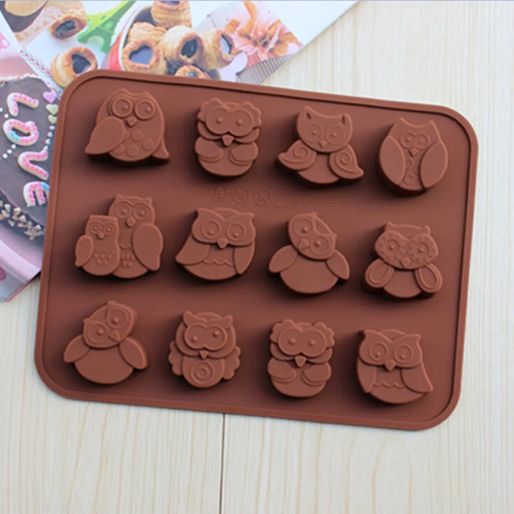 1 шт. многоразовая силиконовая форма в форме совы для ледяного сахара 12 отверстий