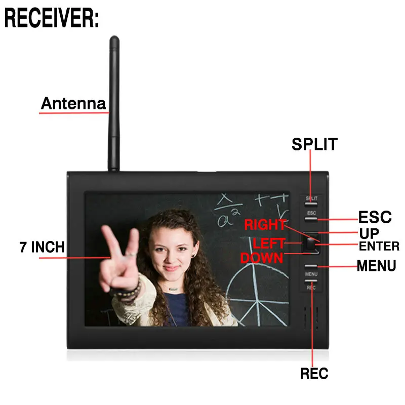 YobangSecurity 7 &quotTFT LCD DVR мониторы 2 4 GHz Цифровая беспроводная 4CH CCTV система