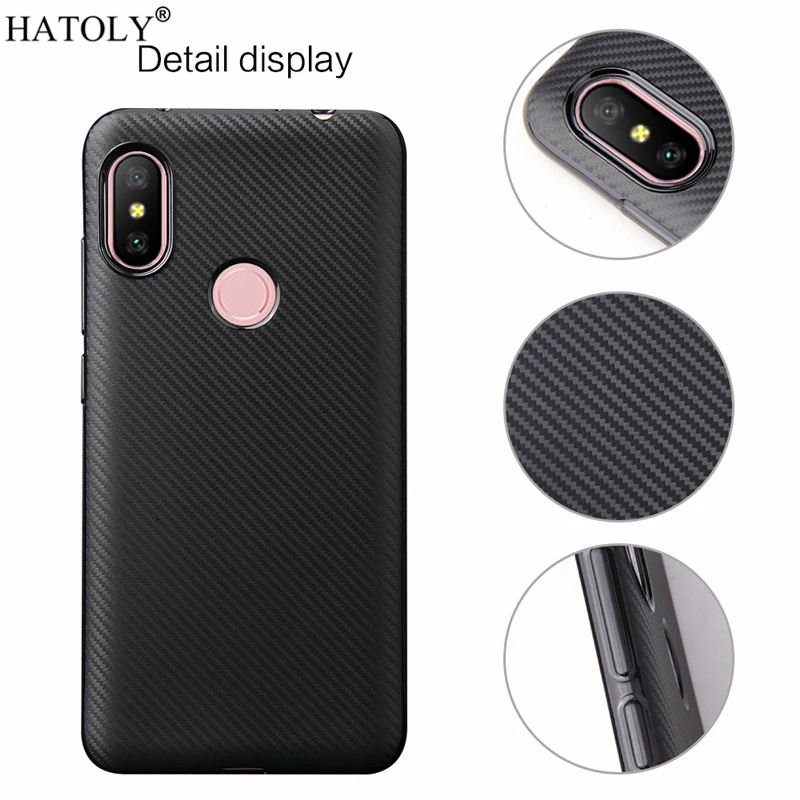 Чехол HATOLY для Xiaomi Redmi Note 6 Pro Ультратонкий Мягкий ТПУ чехол из углеродного волокна