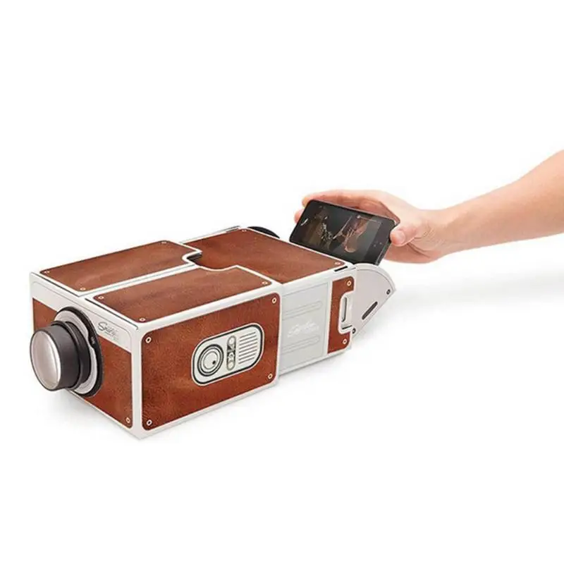 DIY Cardboard Smart Phone Projector TV Screen Amplifier Mini Theater Cinema Novel Entertainment Gifts For Student Friends Staff