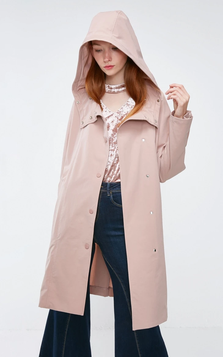 Vero Moda новые декоративные пуговицы с капюшоном регулируемые манжеты средней длины чистый ветер пальто Тренч | 318321532