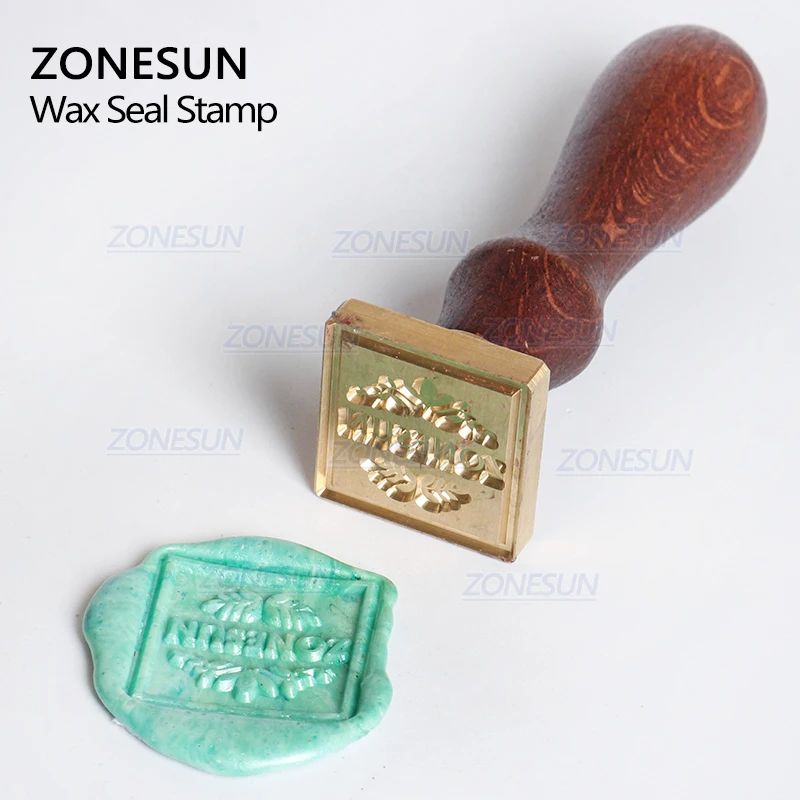 ZONESUN индивидуальная восковая печать с деревянной ручкой для подарочной упаковки