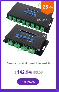 Новое поступление Artnet Eternet для SPI/DMX pixel Светодиодный светильник контроллер выходной ток 4 канала 7Ax4CH/16 каналов 3Ax16CH DC5V-24V