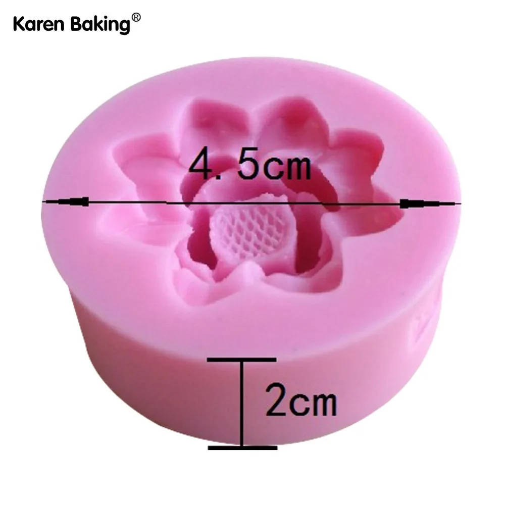 Lotus Shape Chocolate Candy Jello 3D Silicone Mold Cartoon Figre/Cake Tools Soap Sugar Craft Cake Decoration -C082 | Дом и сад
