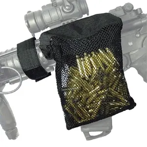 Новый чехол для картриджей, сумка для хранения охотничьих патронов AR15, латунный чехол, закрывающийся на молнию, быстрая выгрузка, нейлоновая сетка, черный