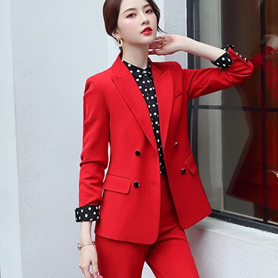 Red Blazer 2 Элегантный длинный женский блейзер с пуговицами, Женская однотонная куртка высокого качества, модная верхняя одежда, пальто черного, розового, белого, синего, шампанского цвета - Цвет: Red Blazer 2