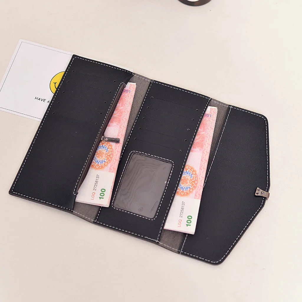 Женский кошелек модный на молнии для карт Простой Длинный монет держатель