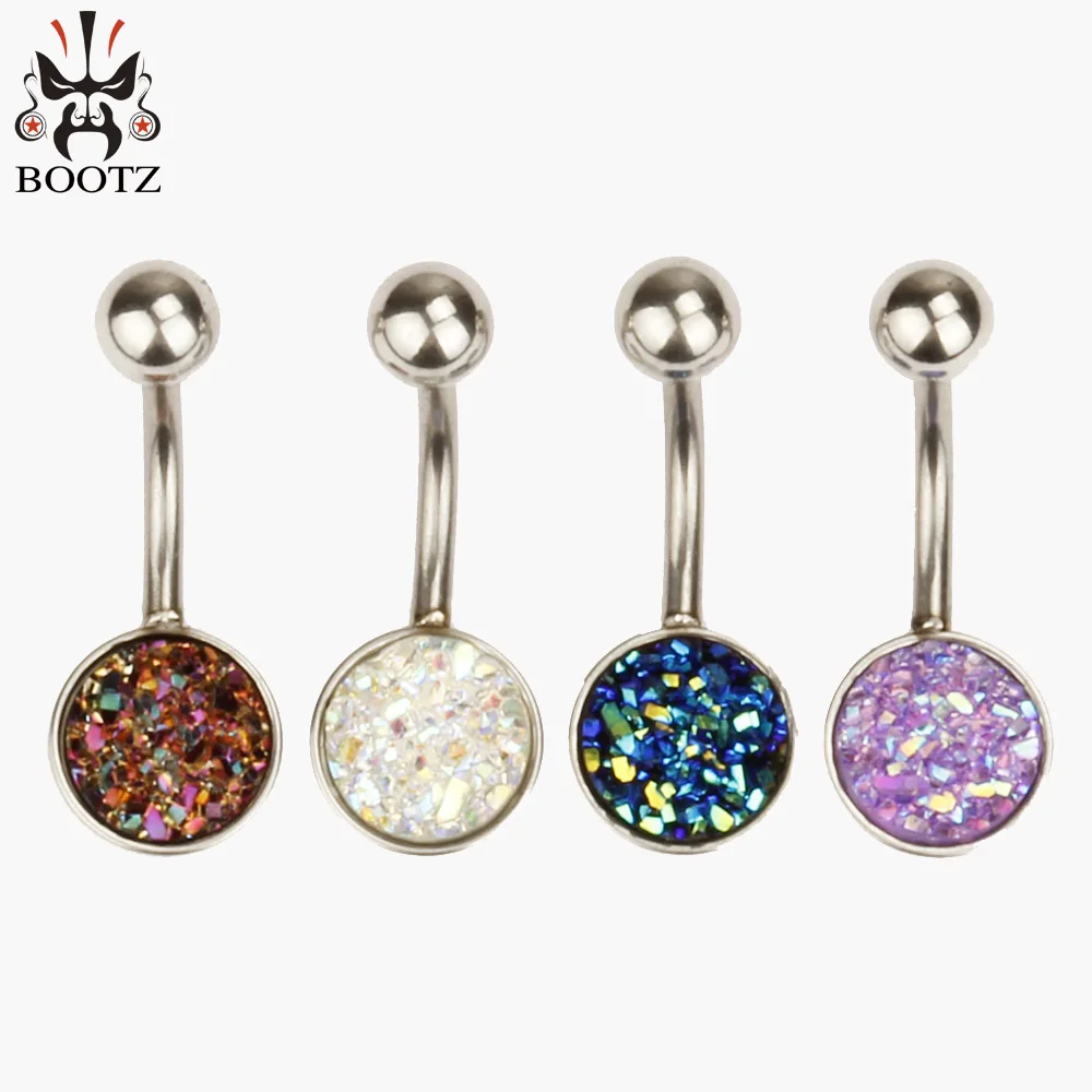 Wholesale Price Popular Stainless Steel Silver Navel Belly Ball Ring Body Jewelry Piercing Mix 5 Colors Total 50PCS | Украшения и