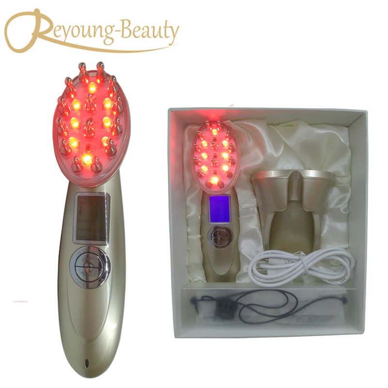 Мини RF мезотерапия Электропорация лазерная терапия для роста волос вибрация