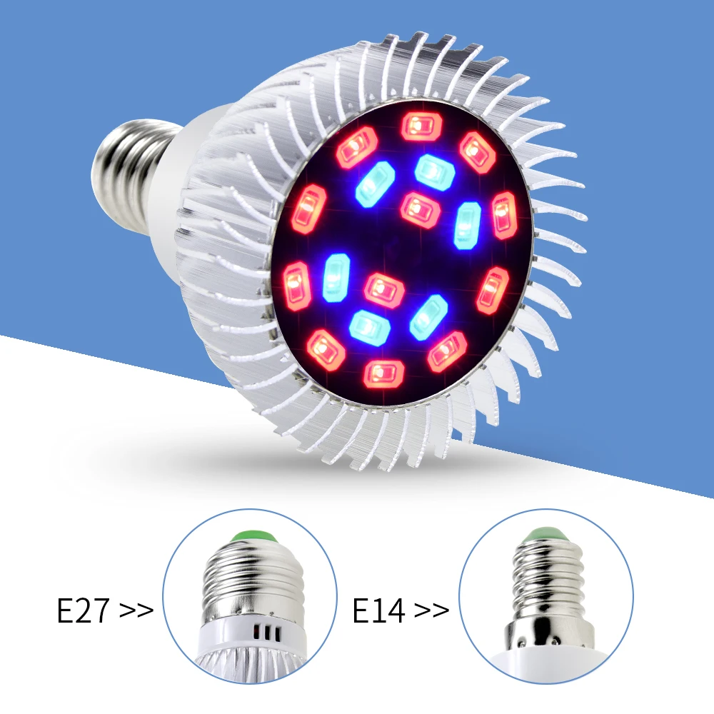 Крытый светодиодные рассады E14 Full Spectrum Led 220 V Phytolamp E27 Гидропоника с увеличительным