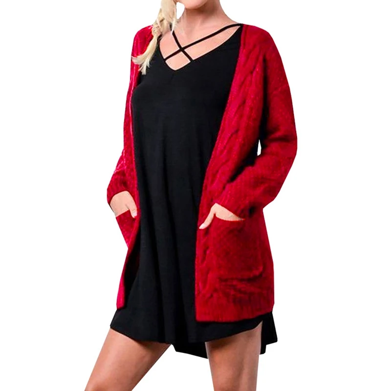 style-2 color4 Laamei, Осень-зима, Модный женский свободный вязаный кардиган с длинным рукавом, Женский вязаный кардиган - Цвет: style-2 color4