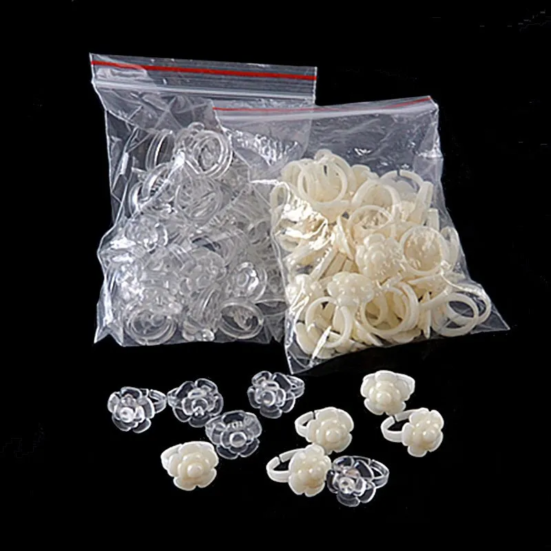 

New 50PCS Fake Nail Art Tips Polish UV Gel Stickers Decorations Display Sticks Ring Style Color Tips Display Flower/Butterfly