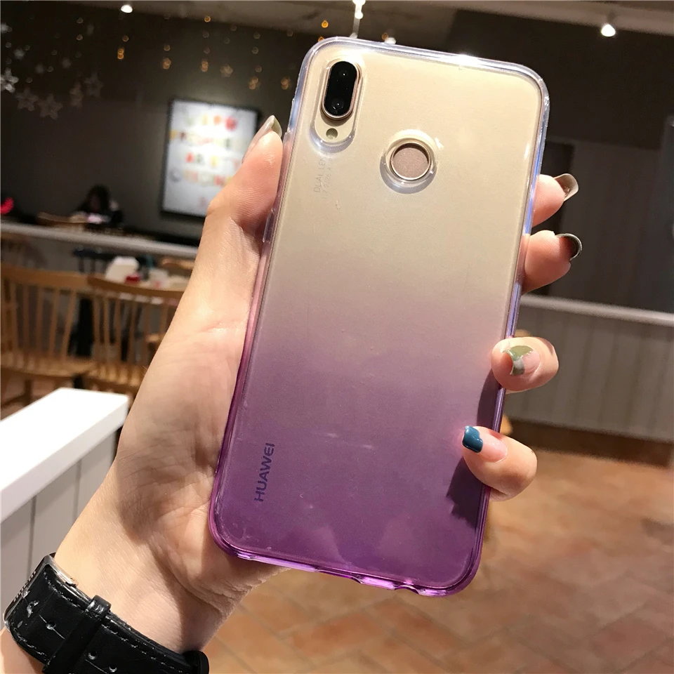 Gradient TPU Silicone Case For Huawei Honor 8X 10 9 7X 6X 7A 6A Y5 Y6 Y7 2018 Cover Back Soft Full Phone Cases Coque |