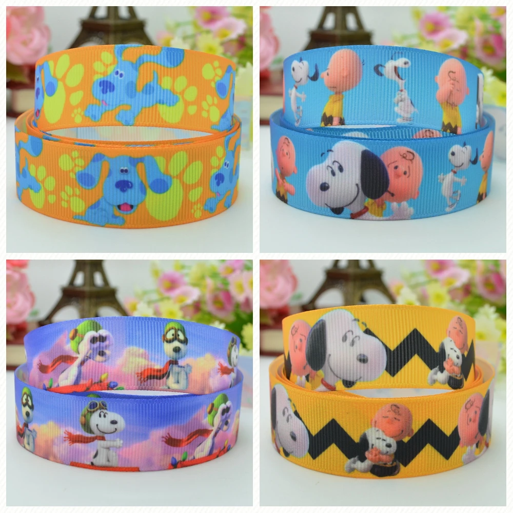 DUWES 7/8 &quot22 мм 2 5 10 20 50 ярдов собака мультфильм печатных grosgrain ленты волос лук DIY