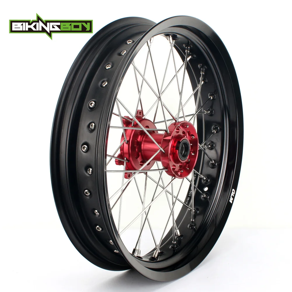 BIKINGBOY 17 &quotSupermoto полный комплект переднее заднее колесо обод ступица для HONDA CR 125 250