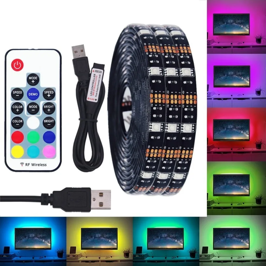 1 м 2 3 4 5 DC в RGB USB зарядное устройство светодиодный светильник кабель адаптер 5050