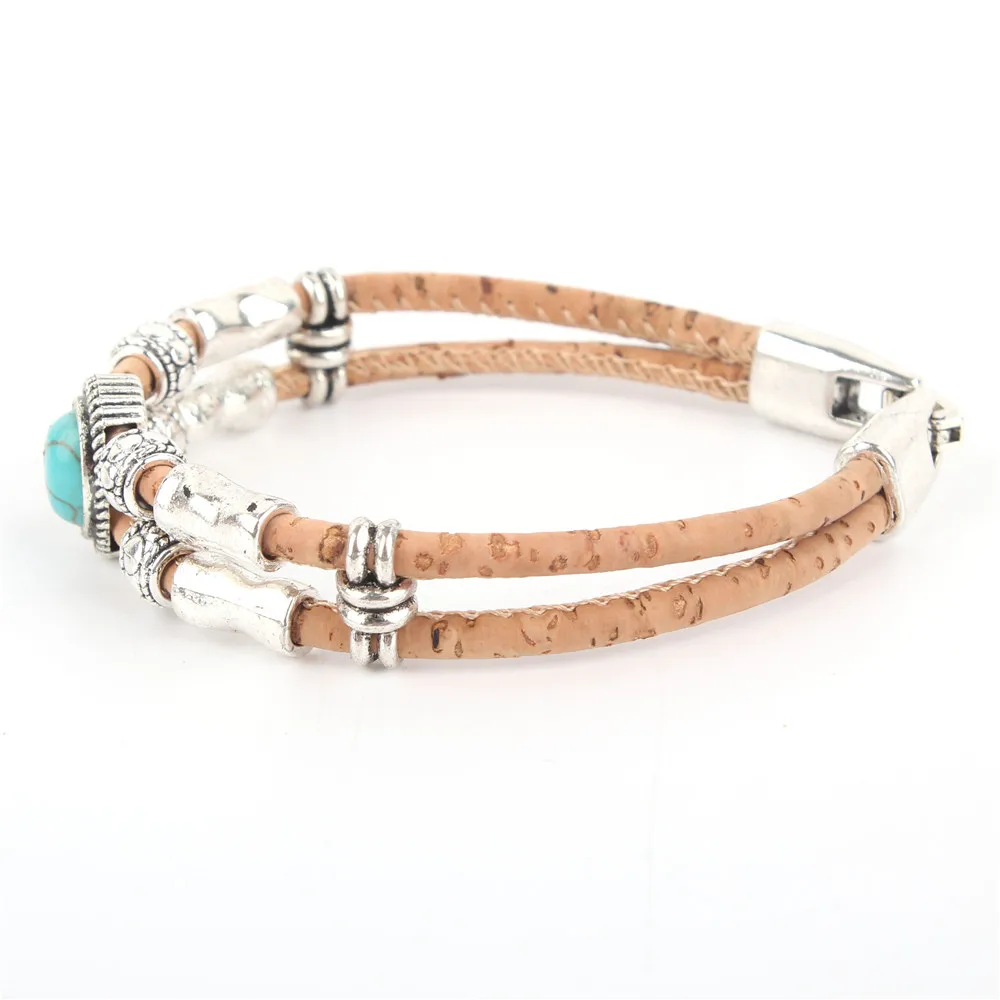 Браслет из пробки Женские винтажные деревянные украшения ручной работы