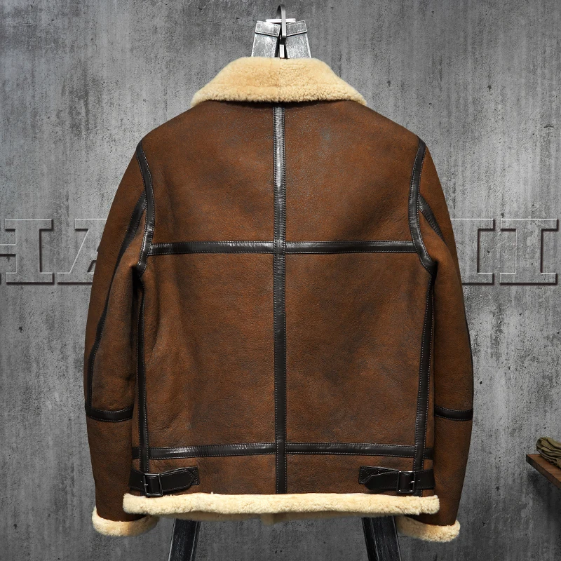 Улучшенный бомбер Denny &amp Dora мужская овчина в стиле милитари американская кожаная