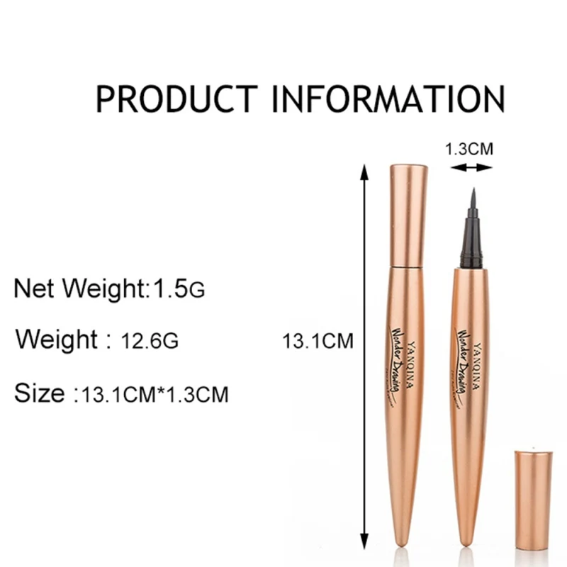 Золотой Трубки Eye Liner прохладный черный быстросохнущая Водонепроницаемый Черный