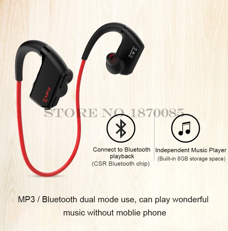 Askmeer J2 8G анти-пот Mp3 музыкальный плеер+ Беспроводная Bluetooth гарнитура с микрофоном спортивные наушники для бега наушники для телефона