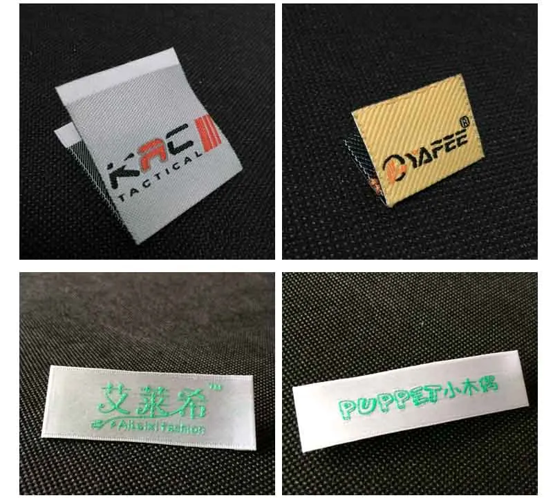 Индивидуальная одежда обычные двойные ярлыки из парчовой ткани вышитые складные