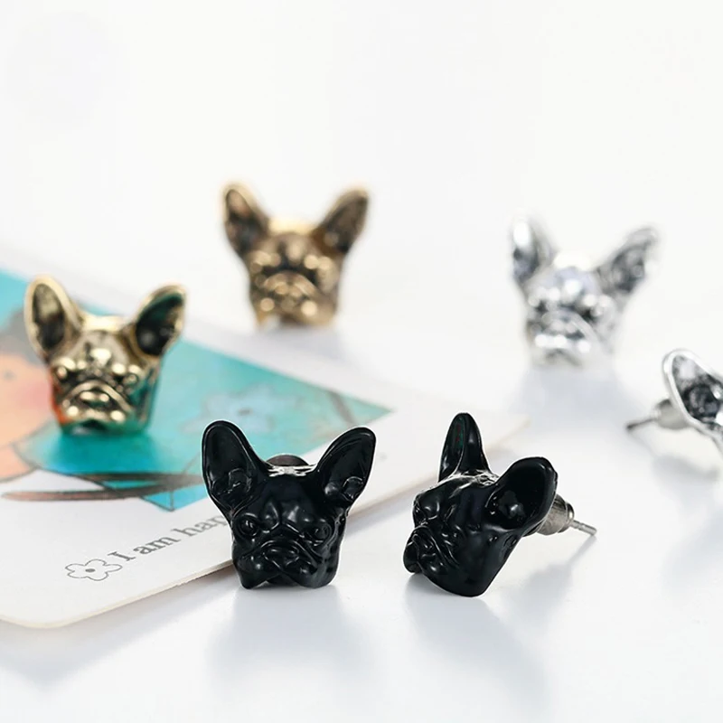 2017 Sell Hot Fashion style Gold-color Silver plated Bulldog animal Stud Earrings high quality jewelry for women | Украшения и