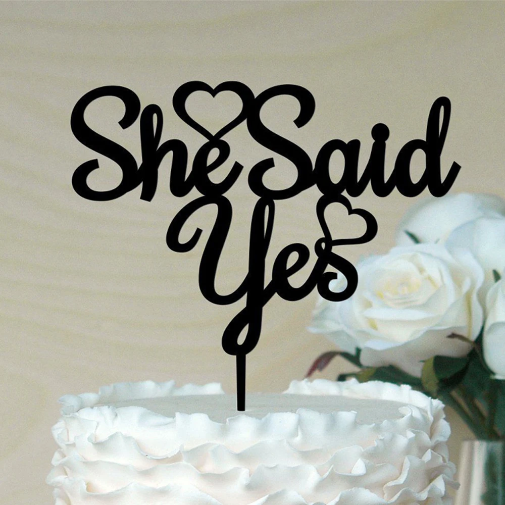 Топпер для торта She Said Yes принадлежности свадебного декора топпер акриловое
