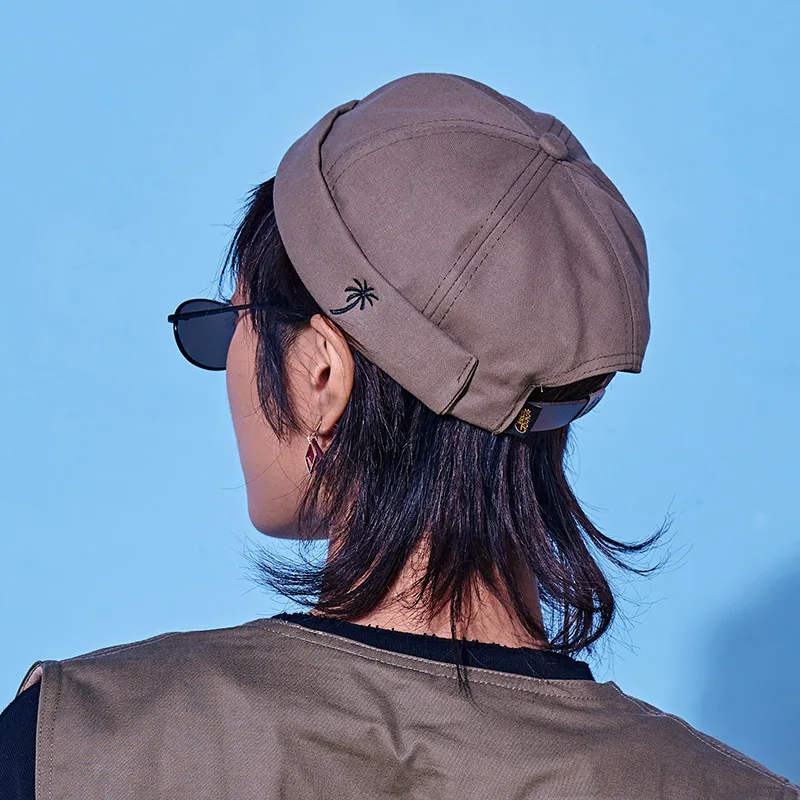 Винтажная вышитая хлопковая однотонная шапка помещика для мужчин и женщин без