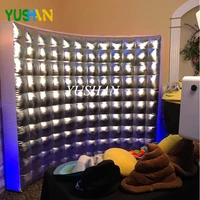 custom popular silverwhite portable photo booth wall with inner air blower led color change led wall backdrop for party wedding