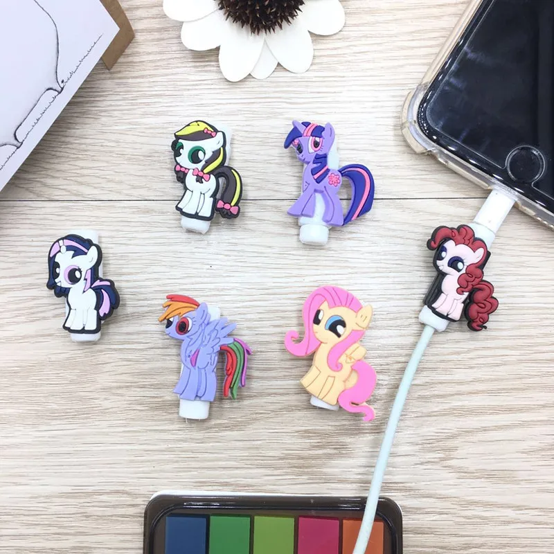 6 шт. usb кабель с мультяшным рисунком защитная втулка для наушников защита провода