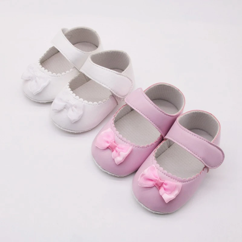 

Bobora Baby Girls Shoes 0-18 Month Toddler Infant First Walkers Spring Soft Sole Non-Slip PU Princess Casual Shoes with Bowknot