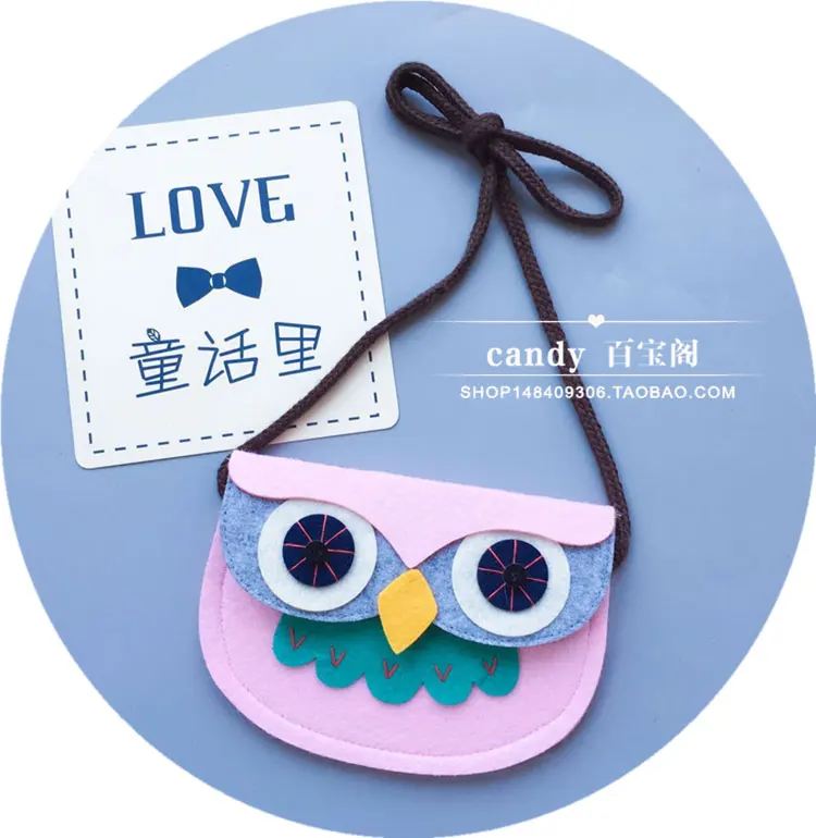 pink owl Monsisy/Кошелек для монет для девочек, Детский кошелек, маленький кошелек для мелочи, Детская сумка, сумочка для денег и монет, держатель для зимы, Kawaii Cat, Детская подарочная сумка - Цвет: pink owl