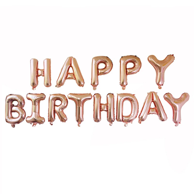 Воздушные шары из фольги в виде букв Happy Birthday розового золота 13 шт./лот | Дом и сад