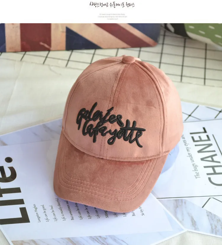 GD PINK Новинка; замшевые бейсбольные кепки с вышитыми буквами; Детские повседневные бейсболки; Кепка для мальчиков и девочек; регулируемая хлопковая кепка для папы - Цвет: GD PINK