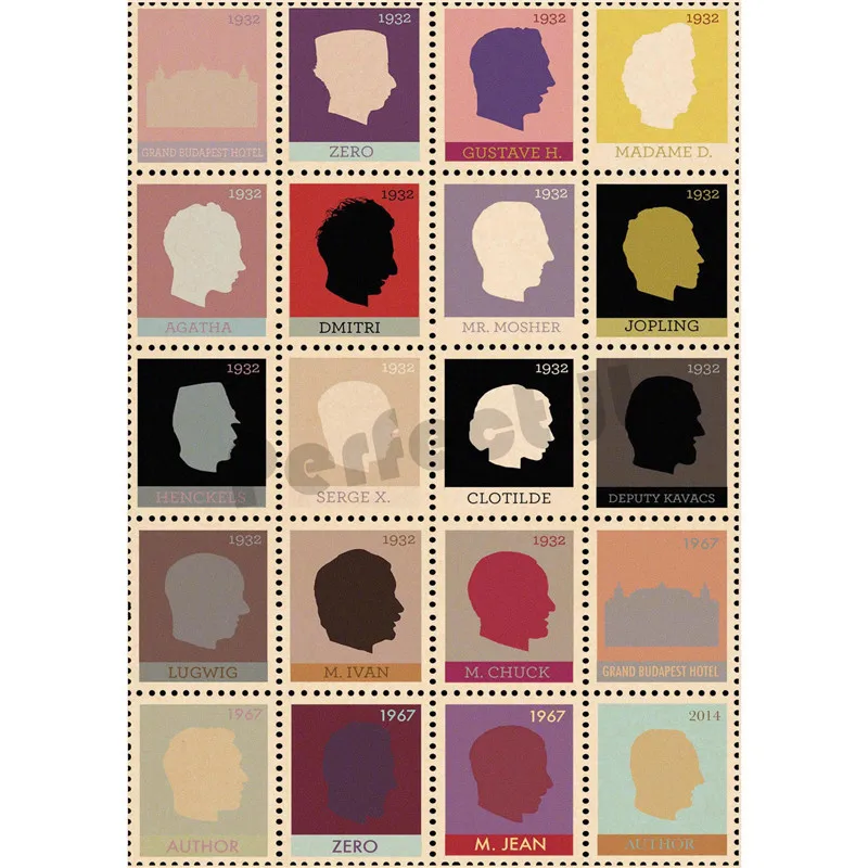 Grand Budapest домашний интерьер отеля украшения Крафт Фильм плакат рисунок core наклейки на стену - Цвет: Оранжевый
