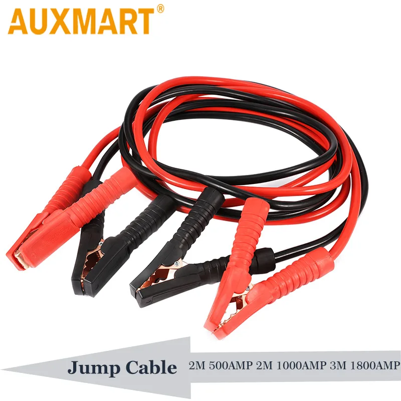 Auxmart Батарея скачок кабель 2 м 500AMP 1000AMP 3 м 1800AMP аварийного Мощность зарядки запуска ведет автомобилей Ван Батарея кабель Ракеты