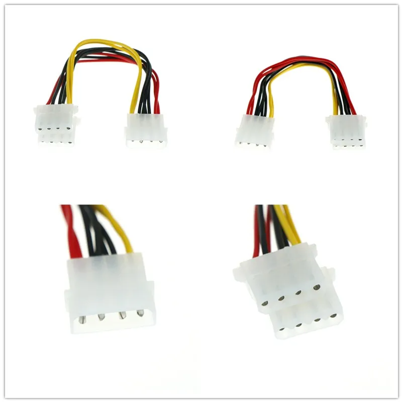 2 шт. 4 Pin Molex папа в порта IDE Женский источник питания Y сплиттер Кабель адаптер для