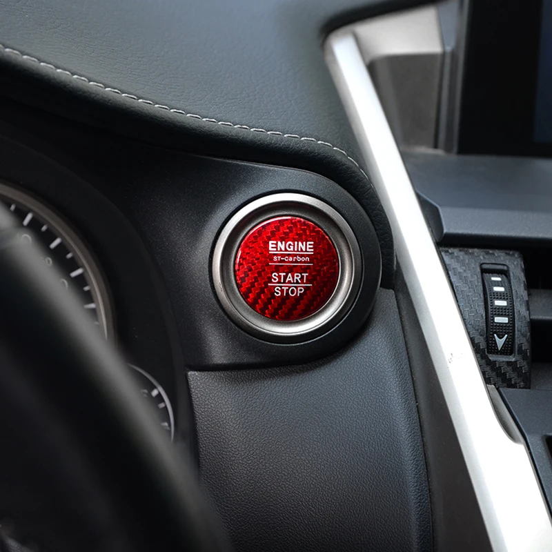 QHCP карбоновое волокно кнопка запуска двигателя автомобиля крышка для LEXUS NX200 300
