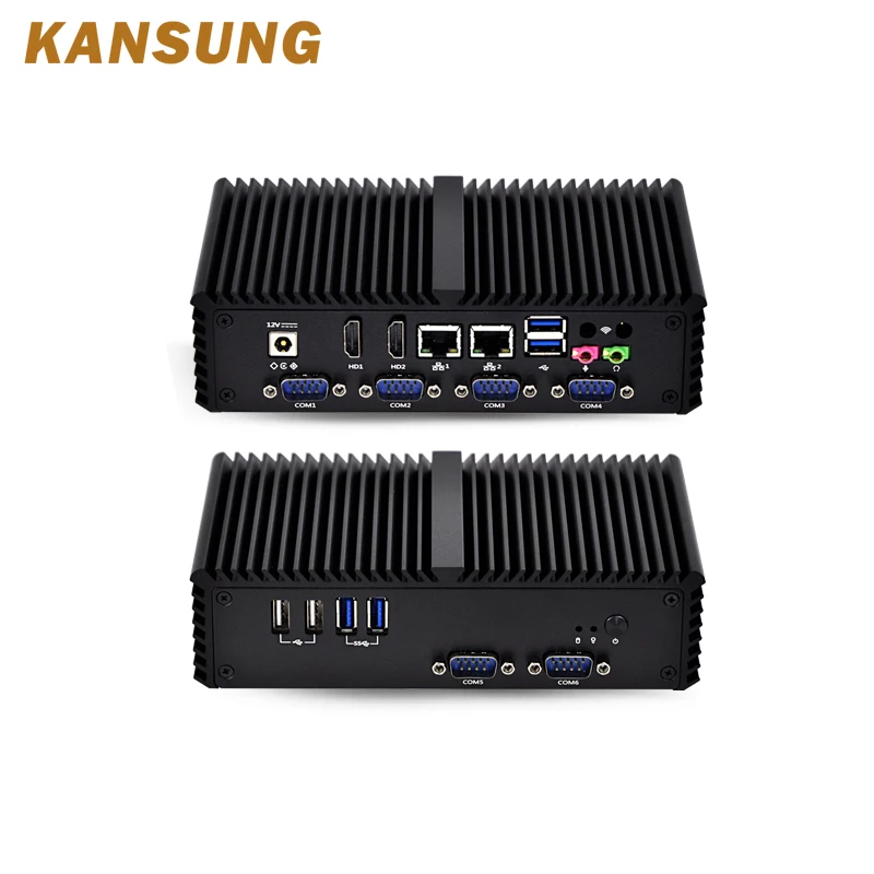 KANSUNG Intel Celeron 3215U Windows 10 Мини ПК 2 гигабит 6 RS232 Linux Barebone X86 промышленный безвентиляторный мини настольный ПК