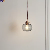 iwhd japan nordic glass ball pendant light fixtures bedroom dinning living room copper hanging lamp lights home lighting lampen