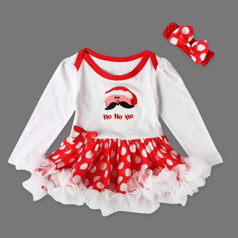 Осеннее рождественское платье для новорожденных девочек детские хлопковые