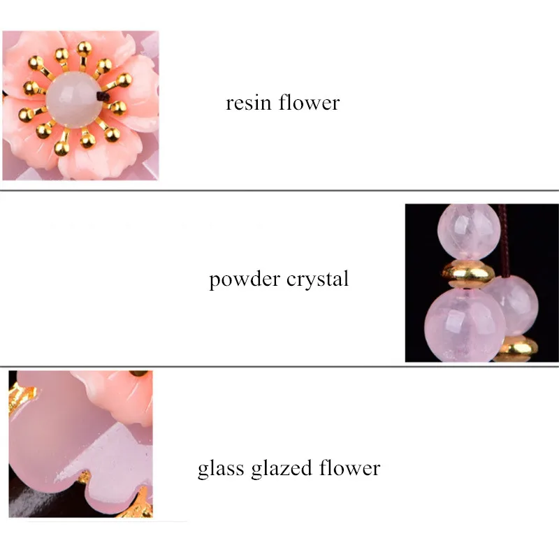 Yanting Romantic Pink Flower Hair Stick Wood Hair Accessories For Women Sweet Hairpins Head Jewelry Gift For Girls Women 0145