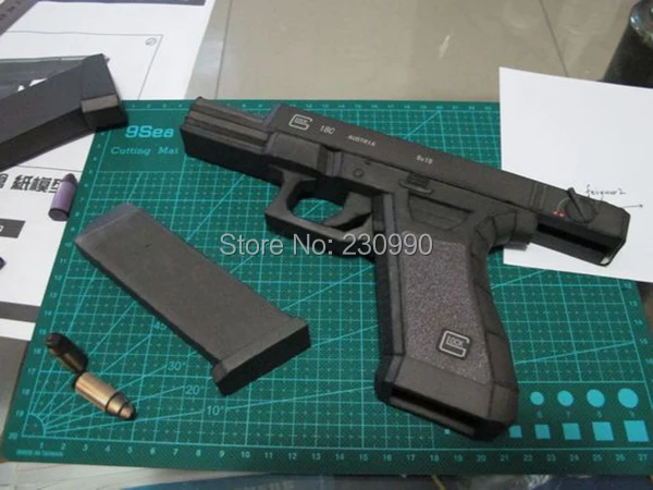 Новинка 2в1 Glock18 M1911 Бумажная модель игрушечного пистолета Рисование страниц 3d diy военная бумажная головоломка 3D бумажная модель Косплей оружие игрушка