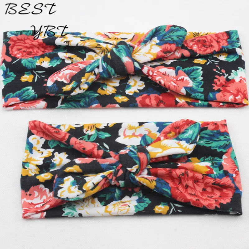 

New Mom and Me Matching Turban Headband For Hair Accessories Fashion Bohemian Floral Headband Set Topknot Headband Set 1set