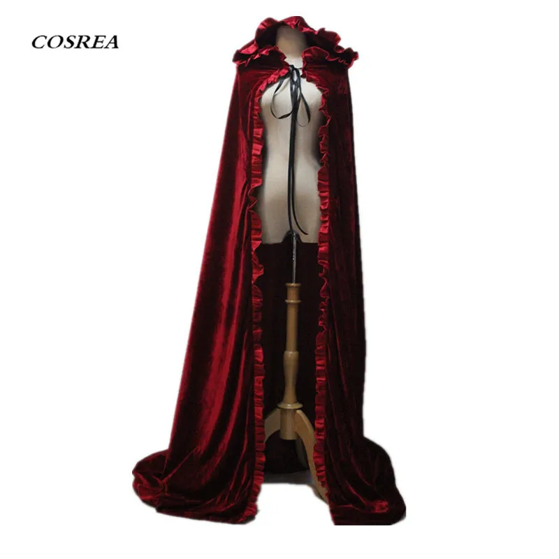 

Adult Witch Long Halloween Cloak Hood and Capes Halloween Costumes for Women Men