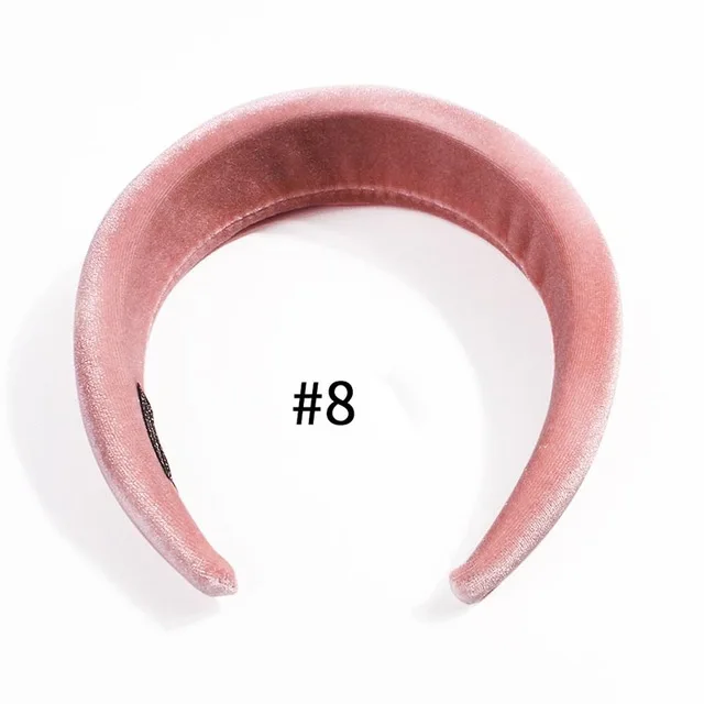 pink headband Однотонная плотная мягкая ободок бархатная повязка для волос для женщин Эластичность 5 см Широкий ободок для волос Bobo аксессуары для волос в виде тюрбана - Цвет: pink headband